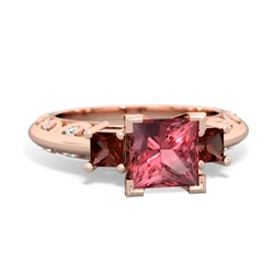 Pink Tourmaline Eternal Embrace Engagement 14K Rose Gold ring C2001