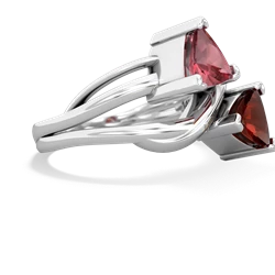 Pink Tourmaline Split Band Swirl 14K White Gold ring R2341