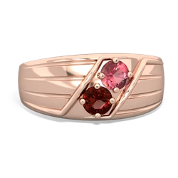 Pink Tourmaline Men's Streamline 14K Rose Gold ring R0460