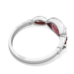 Pink Tourmaline Milgrain Marquise 14K White Gold ring R5700