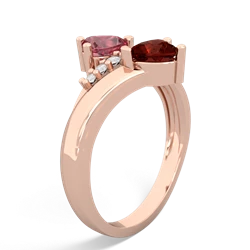 Pink Tourmaline Heart To Heart 14K Rose Gold ring R2064