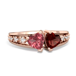 Pink Tourmaline Heart To Heart 14K Rose Gold ring R3342