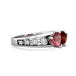 Pink Tourmaline Heart To Heart 14K White Gold ring R3342