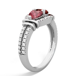 Pink Tourmaline Art-Deco Keepsake 14K White Gold ring R5630