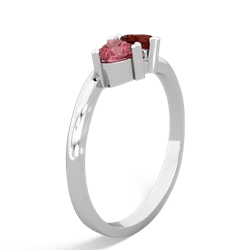 Pink Tourmaline Sweethearts 14K White Gold ring R5260