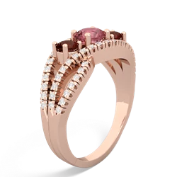 Pink Tourmaline Three Stone Aurora 14K Rose Gold ring R3080