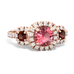 Pink Tourmaline Regal Halo 14K Rose Gold ring R5350