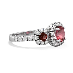 Pink Tourmaline Regal Halo 14K White Gold ring R5350