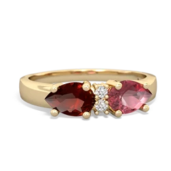 Pink Tourmaline Pear Bowtie 14K Yellow Gold ring R0865