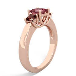 Pink Tourmaline Three Stone Trellis 14K Rose Gold ring R4015