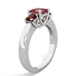 Pink Tourmaline Three Stone Trellis 14K White Gold ring R4015