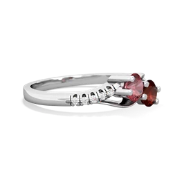 Pink Tourmaline Infinity Pave Two Stone 14K White Gold ring R5285