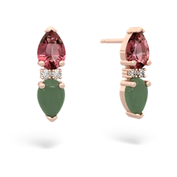 Pink Tourmaline Bowtie Drop 14K Rose Gold earrings E0865