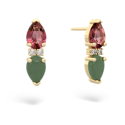 Pink Tourmaline Bowtie Drop 14K Yellow Gold earrings E0865