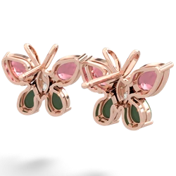 Pink Tourmaline Butterfly 14K Rose Gold earrings E2215