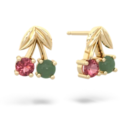 Pink Tourmaline Sweet Cherries 14K Yellow Gold earrings E7001