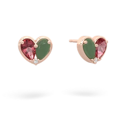 Pink Tourmaline 'Our Heart' 14K Rose Gold earrings E5072