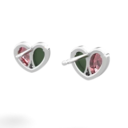 Pink Tourmaline 'Our Heart' 14K White Gold earrings E5072