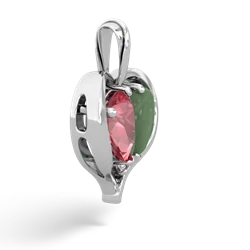 Pink Tourmaline Two Become One 14K White Gold pendant P5330