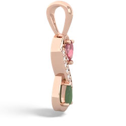 Pink Tourmaline Diamond Infinity 14K Rose Gold pendant P5390