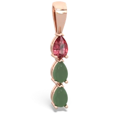 Pink Tourmaline Dew Drops 14K Rose Gold pendant P2251