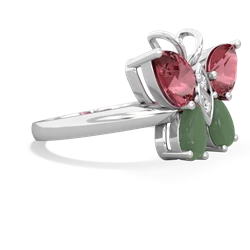 Pink Tourmaline Butterfly 14K White Gold ring R2215