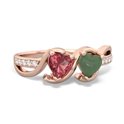 Pink Tourmaline Side By Side 14K Rose Gold ring R3090