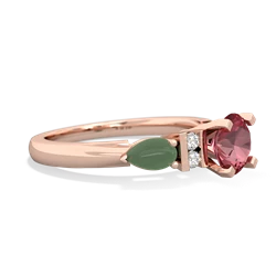 Pink Tourmaline 6Mm Round Eternal Embrace Engagement 14K Rose Gold ring R2005