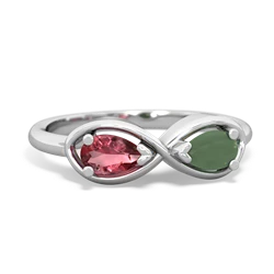 Pink Tourmaline Infinity 14K White Gold ring R5050