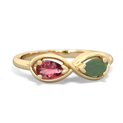 Pink Tourmaline Infinity 14K Yellow Gold ring R5050