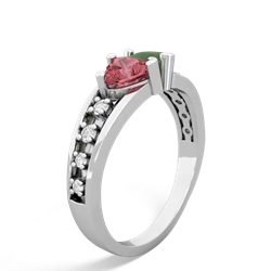 Pink Tourmaline Heart To Heart 14K White Gold ring R3342