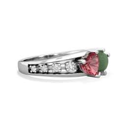 Pink Tourmaline Heart To Heart 14K White Gold ring R3342