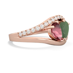 Pink Tourmaline Nestled Heart Keepsake 14K Rose Gold ring R5650