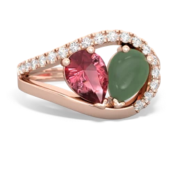 Pink Tourmaline Nestled Heart Keepsake 14K Rose Gold ring R5650