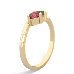 Pink Tourmaline Sweethearts 14K Yellow Gold ring R5260