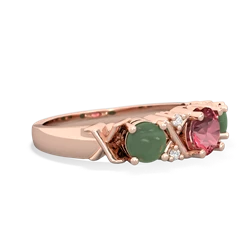 Pink Tourmaline Hugs And Kisses 14K Rose Gold ring R5016