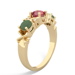 Pink Tourmaline Hugs And Kisses 14K Yellow Gold ring R5016