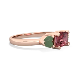 Pink Tourmaline Three Stone 14K Rose Gold ring R5235