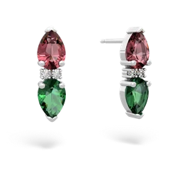 Pink Tourmaline Bowtie Drop 14K White Gold earrings E0865