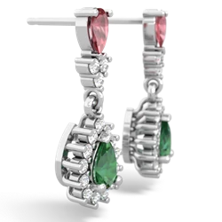 Pink Tourmaline Halo Pear Dangle 14K White Gold earrings E1882