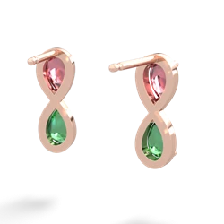 Pink Tourmaline Infinity 14K Rose Gold earrings E5050