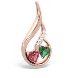 Pink Tourmaline Keepsake Curves 14K Rose Gold pendant P5450