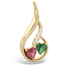 Pink Tourmaline Keepsake Curves 14K Yellow Gold pendant P5450