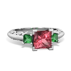 Pink Tourmaline Eternal Embrace Engagement 14K White Gold ring C2001