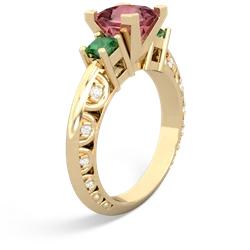 Pink Tourmaline Eternal Embrace Engagement 14K Yellow Gold ring C2001