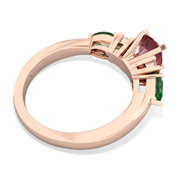 Pink Tourmaline 6Mm Round Eternal Embrace Engagement 14K Rose Gold ring R2005