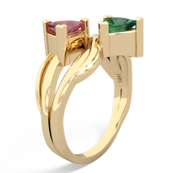 Pink Tourmaline Split Band Swirl 14K Yellow Gold ring R2341