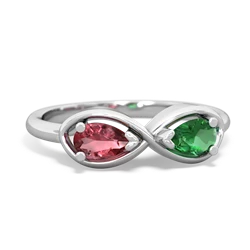 Pink Tourmaline Infinity 14K White Gold ring R5050