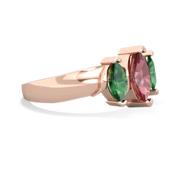 Pink Tourmaline Three Peeks 14K Rose Gold ring R2433