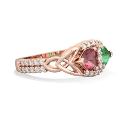 Pink Tourmaline Sparkling Celtic Knot 14K Rose Gold ring R2645